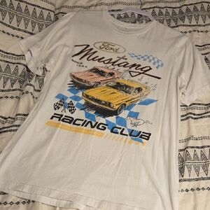 Ford Mustang Racing Club Tee with Yellow and Blue Graphics